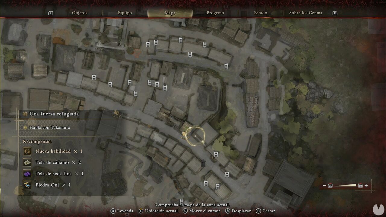 Onimusha: Way of the Sword - A Strength in Refuge: location of the sixth Oni Glyph in Eastern Kyoto on a rooftop