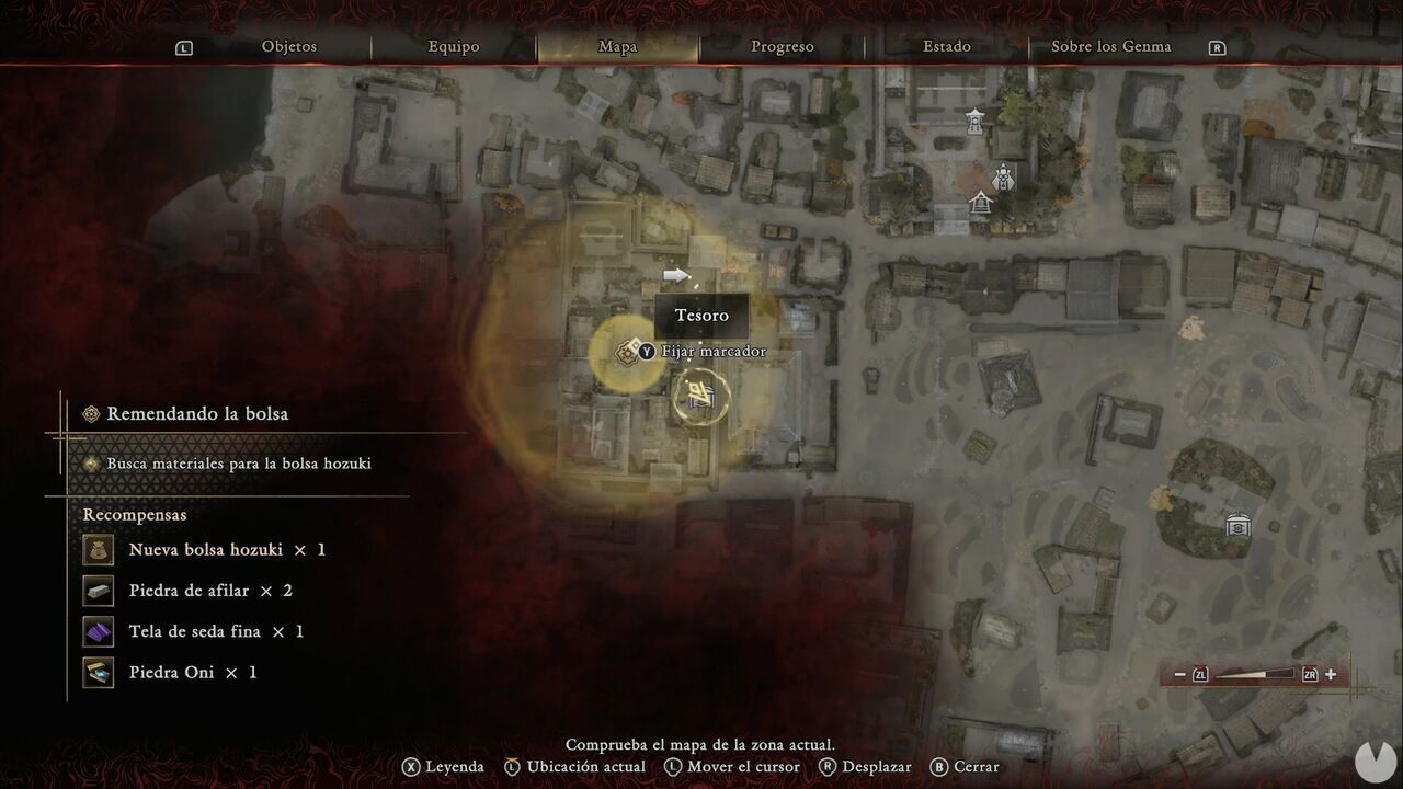 Onimusha: Way of the Sword - Patching up the Pouch: Treasure location in the southeastern corner of the old temple