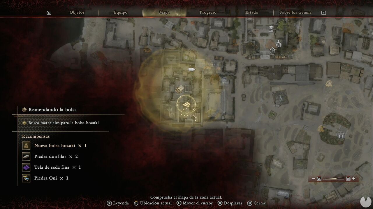 Onimusha: Way of the Sword - Patching up the Pouch: material chest containing Hempen Cloth in the southern part of the old temple