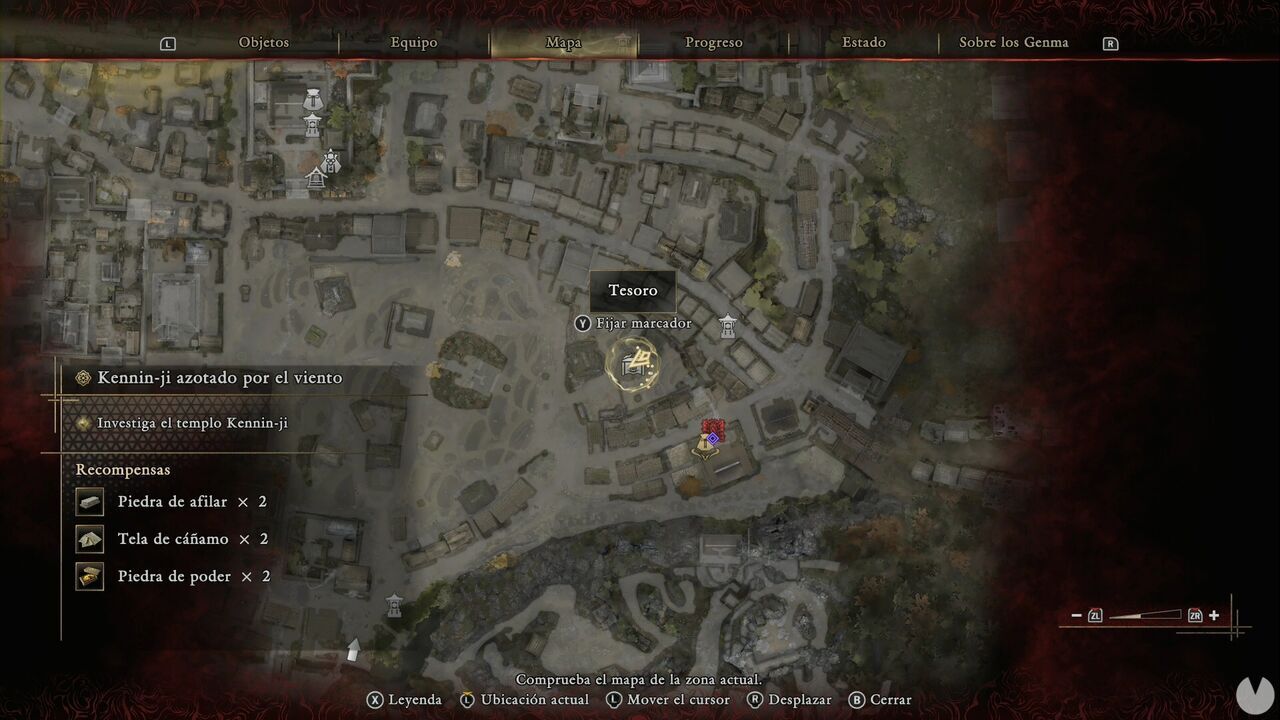 Onimusha: Way of the Sword - Windswept Kennin-ji: location of the Treasure chest inside one of the previously locked compounds in the southeastern fields