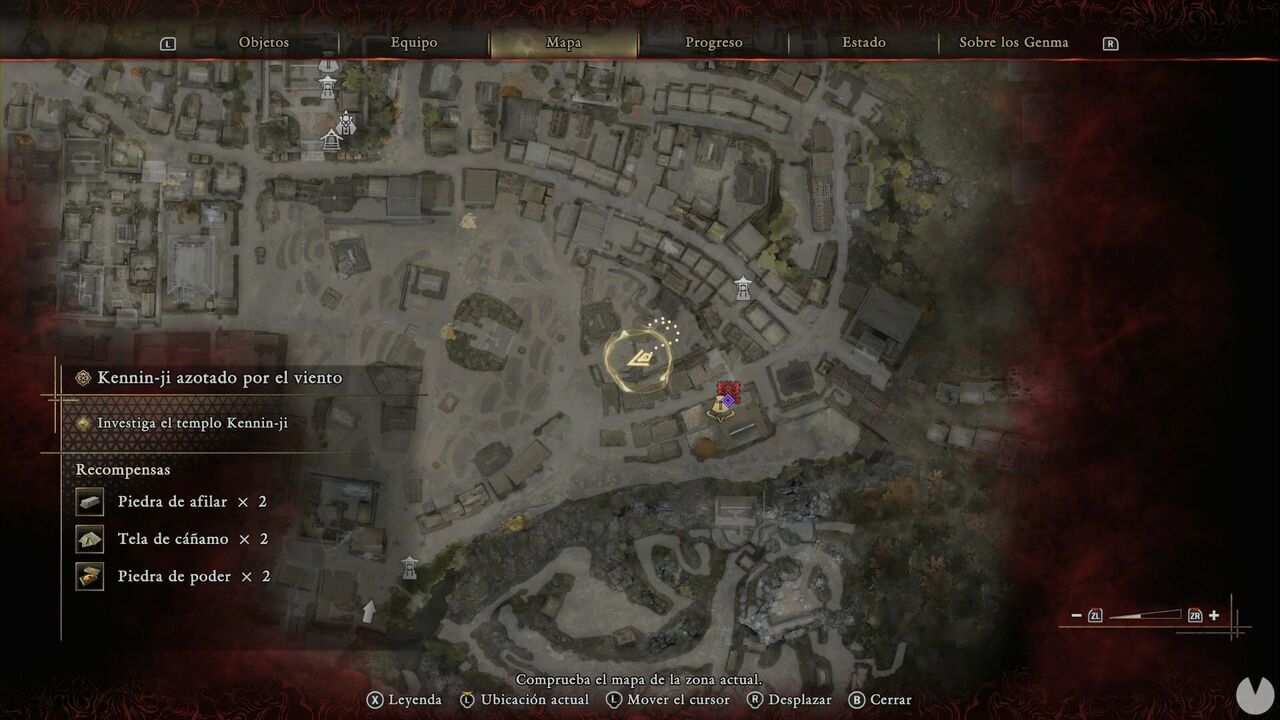 Onimusha: Way of the Sword - Windswept Kennin-ji: location of the Iron chest in the courtyard containing Treasure #22