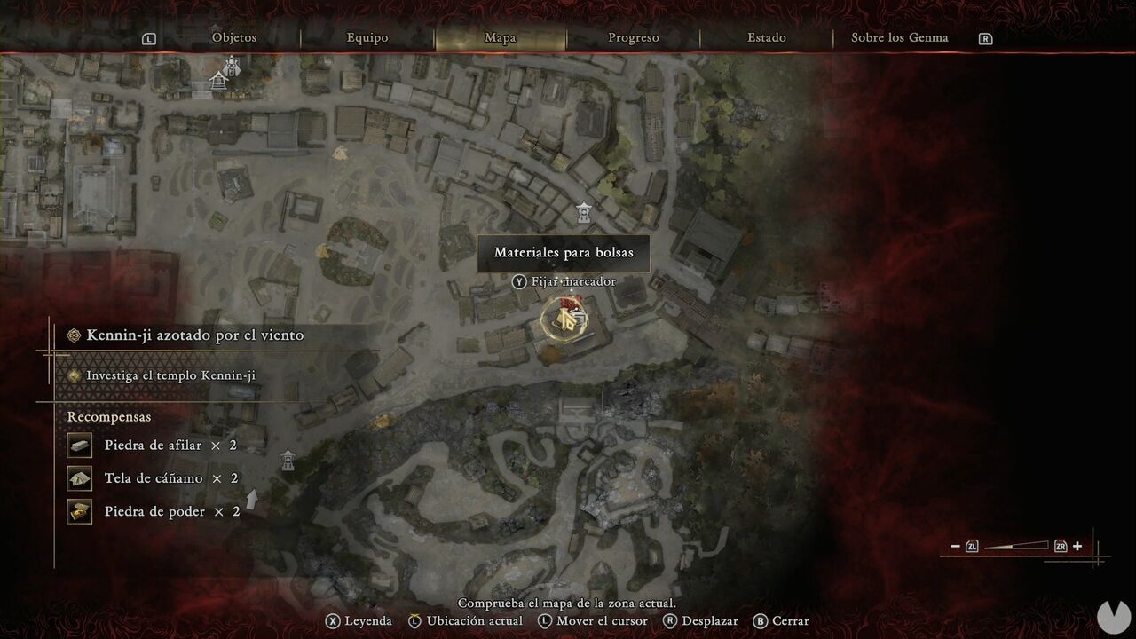 Onimusha: Way of the Sword - Windswept Kennin-ji: location of the Oni Glyph containing Oni Cloth (Regeneration) and Eastern Kyoto Treasure #23