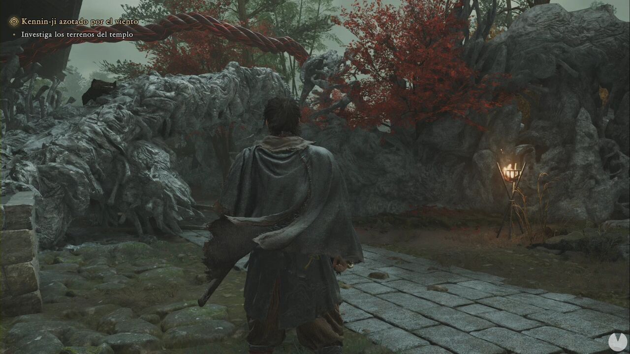 Onimusha: Way of the Sword - Windswept Kennin-ji: bridge leading to the second Weaver blocking the entrance to Kennin-ji Temple