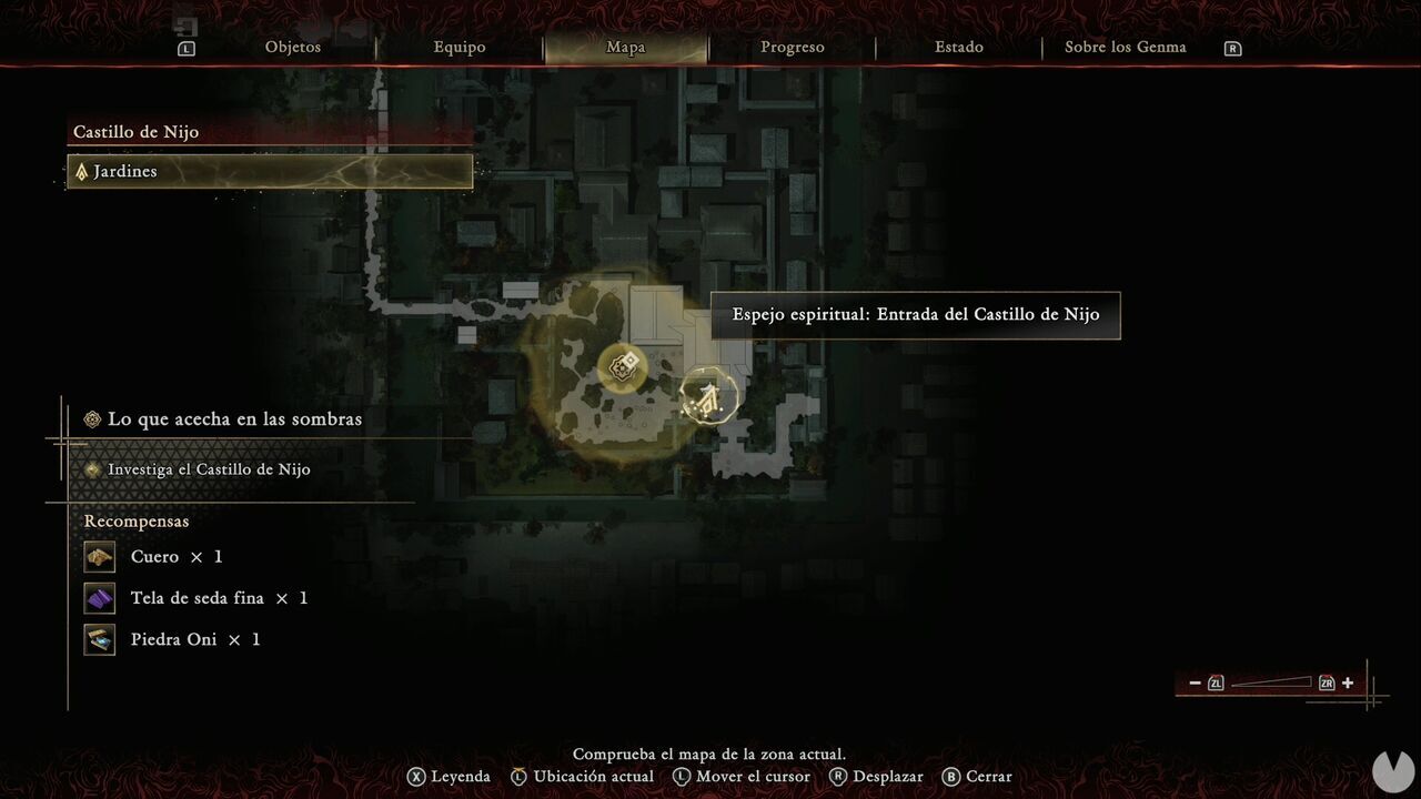 Onimusha: Way of the Sword - What Lurks in the Shadows: location of the Nijo-jo Castle Entrance Spirit Mirror in the castle's first courtyard