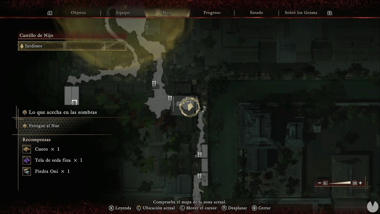 Onimusha: Way of the Sword - What Lurks in the Shadows: location of the Hempen Cloth chest on the first floor of the building you cross while pursuing the Nue