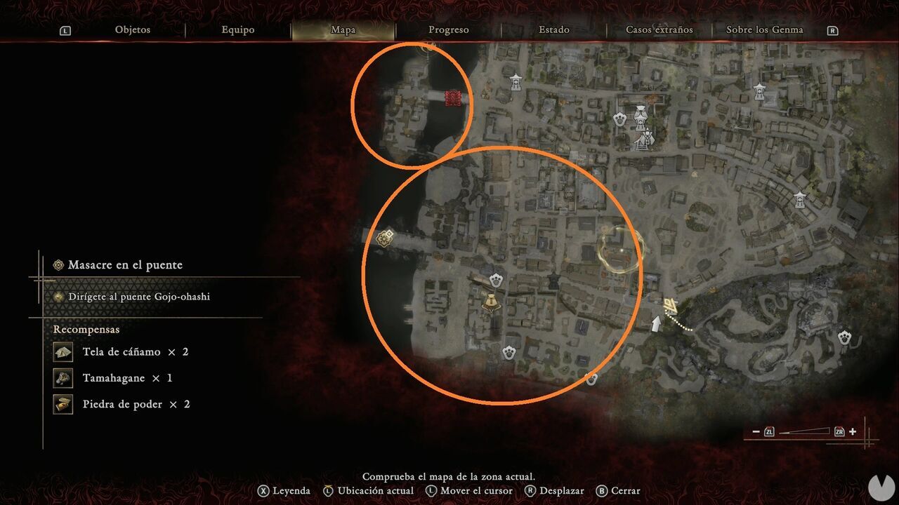 Onimusha: Way of the Sword - Bloodbath on the Bridge: new area available for exploration in southwestern Eastern Kyoto