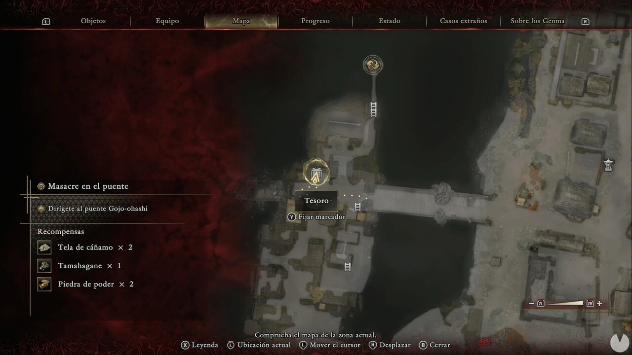 Onimusha: Way of the Sword - Bloodbath on the Bridge: location of another Treasure in the northwestern part of the Kamo River island