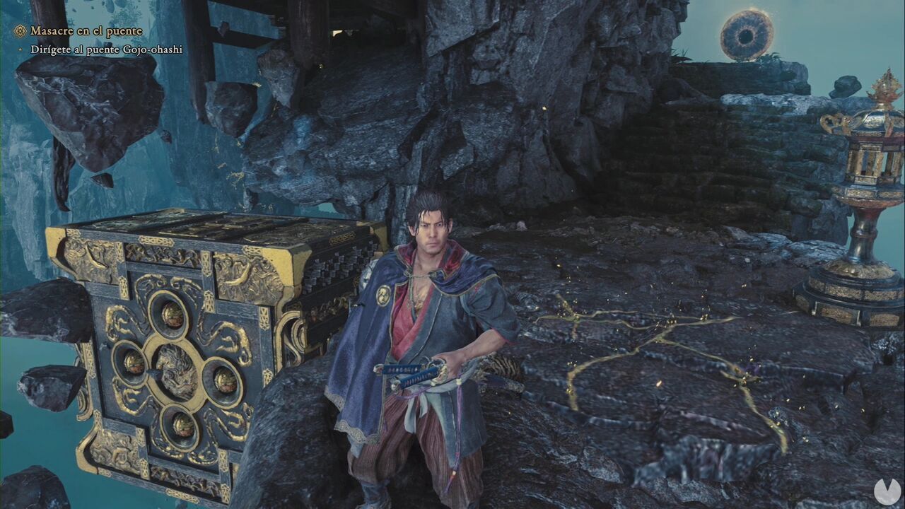Onimusha: Way of the Sword - Oni Gates: block beneath the ruins in the second Oni Gate area