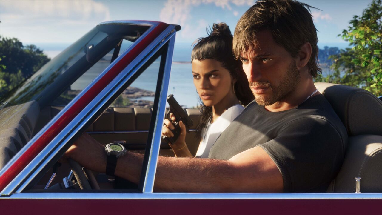 Jason y Lucia en un coche en GTA 6