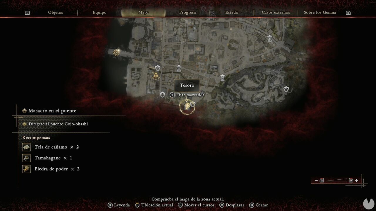 Onimusha: Way of the Sword - Bloodbath on the Bridge: location of the Treasure chest in the southeastern corner of the fields in southwestern Kyoto