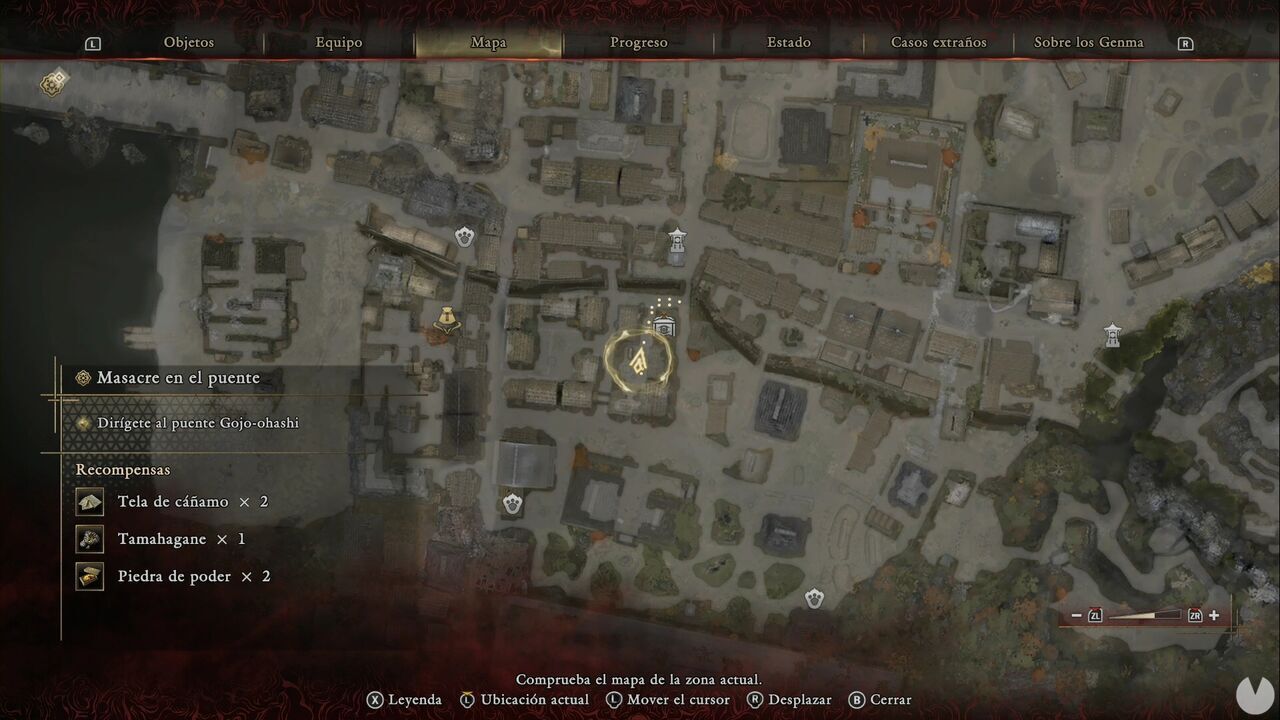 Onimusha: Way of the Sword - Bloodbath on the Bridge: location of the compound containing a material chest and a Treasure chest