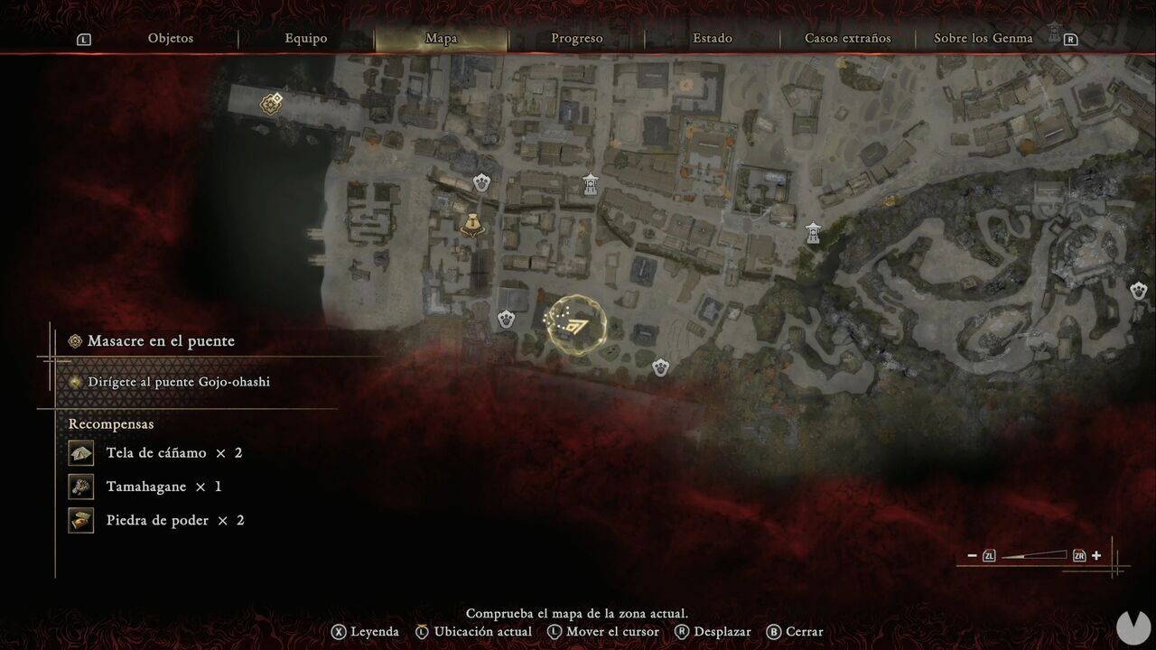 Onimusha: Way of the Sword - Bloodbath on the Bridge: enemy-filled courtyard in the southwestern fields containing Whetstones and Cotton Cloth