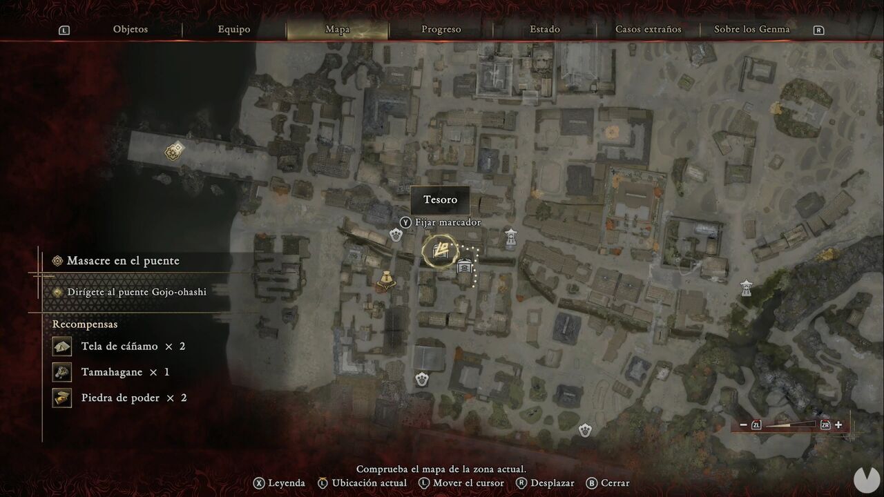 Onimusha: Way of the Sword - Bloodbath on the Bridge: Treasure location in the northwestern corner of the buildings southwest of Gojo Street