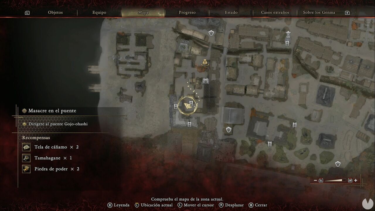 Onimusha: Way of the Sword - Bloodbath on the Bridge: location of the watchtower in the courtyard southwest of Gojo Street - West, with a Tempered Iron chest nearby
