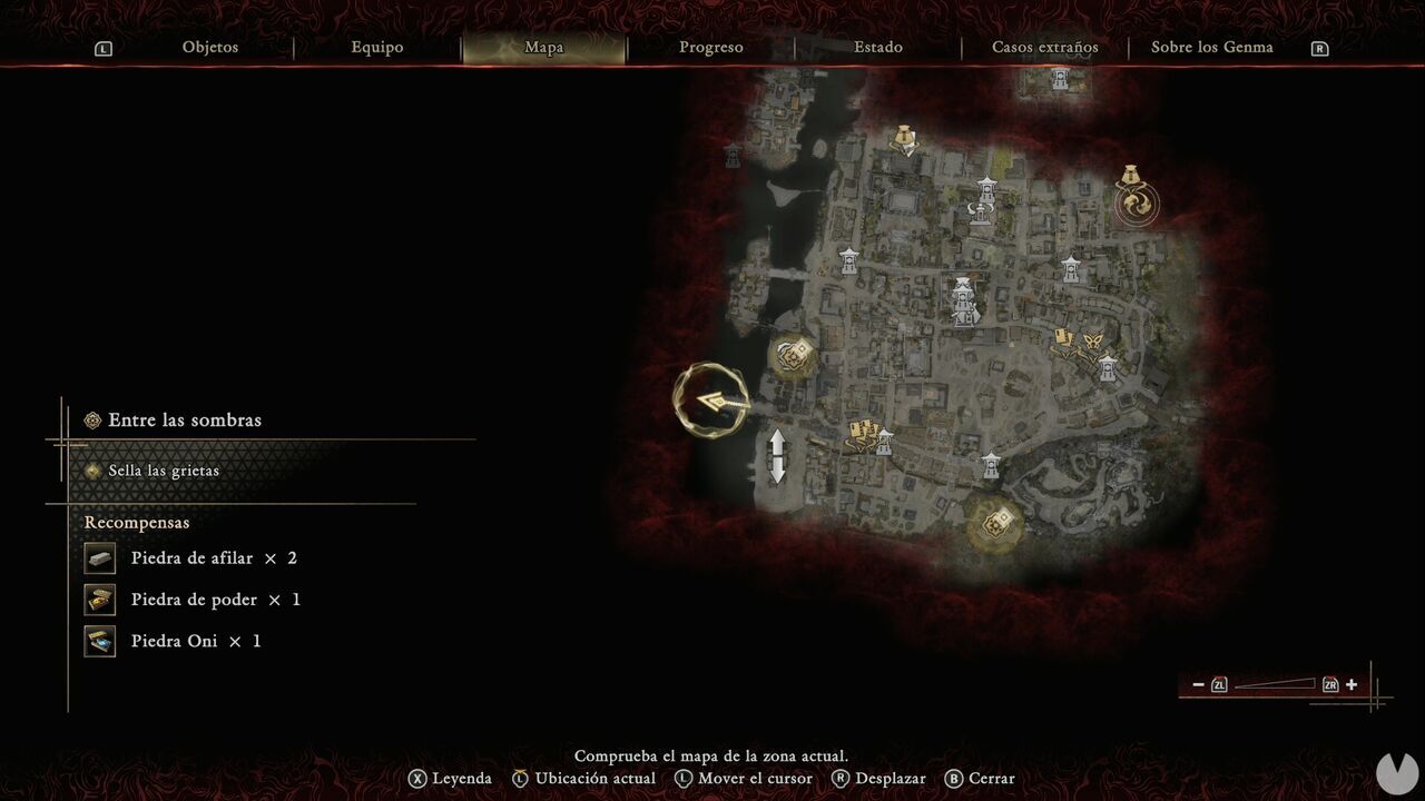 Onimusha: Way of the Sword - Shadows Fall: location of the Oni Glyph on the bridge where you fought Benkei