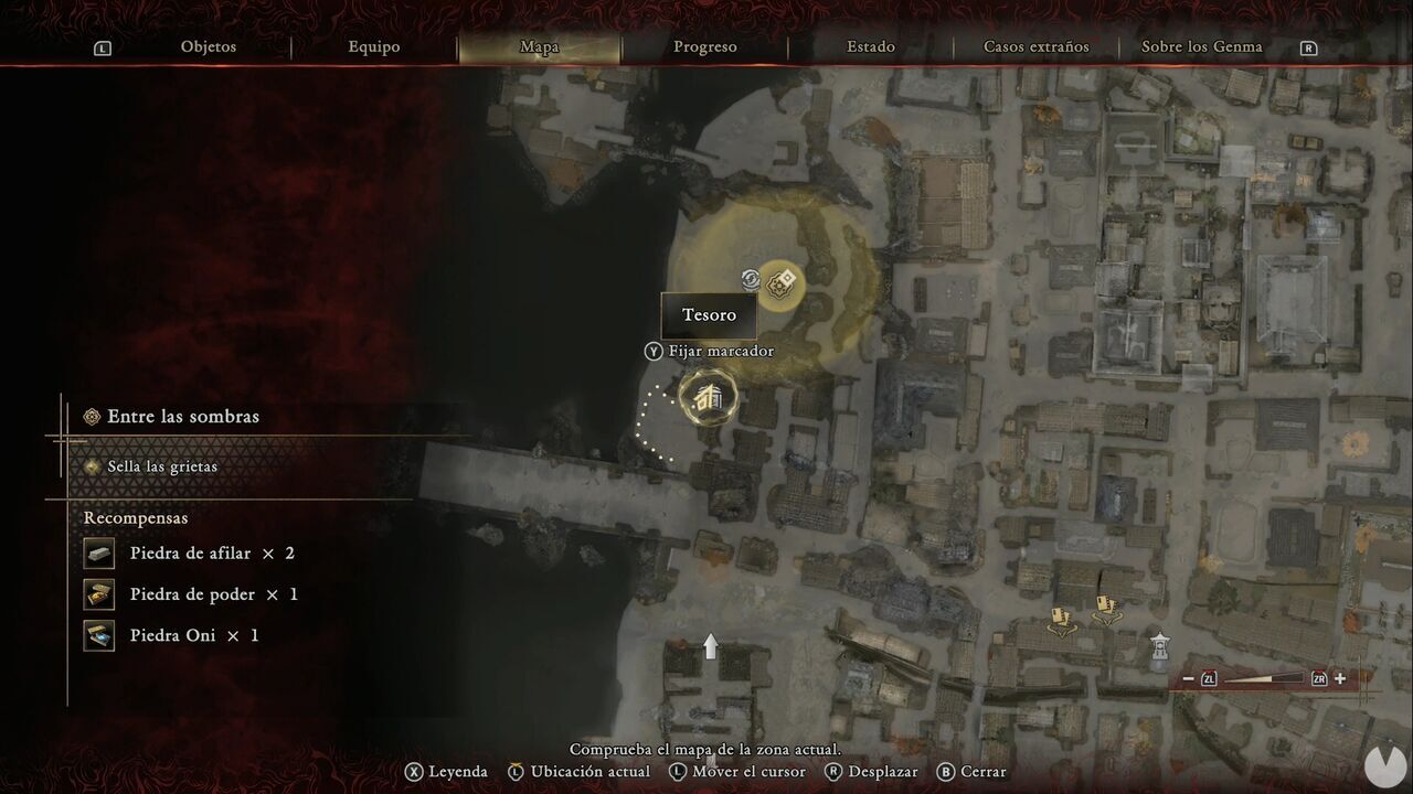 Onimusha: Way of the Sword - Shadows Fall: location of the Treasure chest on the beach north of the bridge where you fought Benkei
