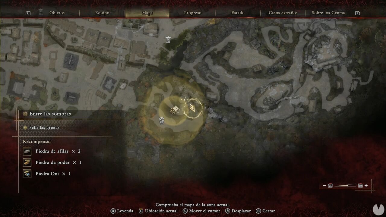 Onimusha: Way of the Sword - Shadows Fall: location of the chest containing two pieces of Iron in the ravine leading to the second Rift
