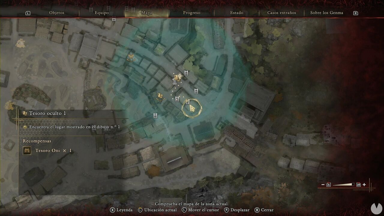Onimusha: Way of the Sword - Chance Encounters: location of the route onto the rooftop shown in the Hidden Treasure No. 1 map