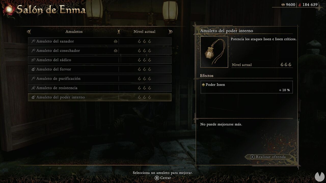 Onimusha: Way of the Sword - Charms: Inner Strength Charm