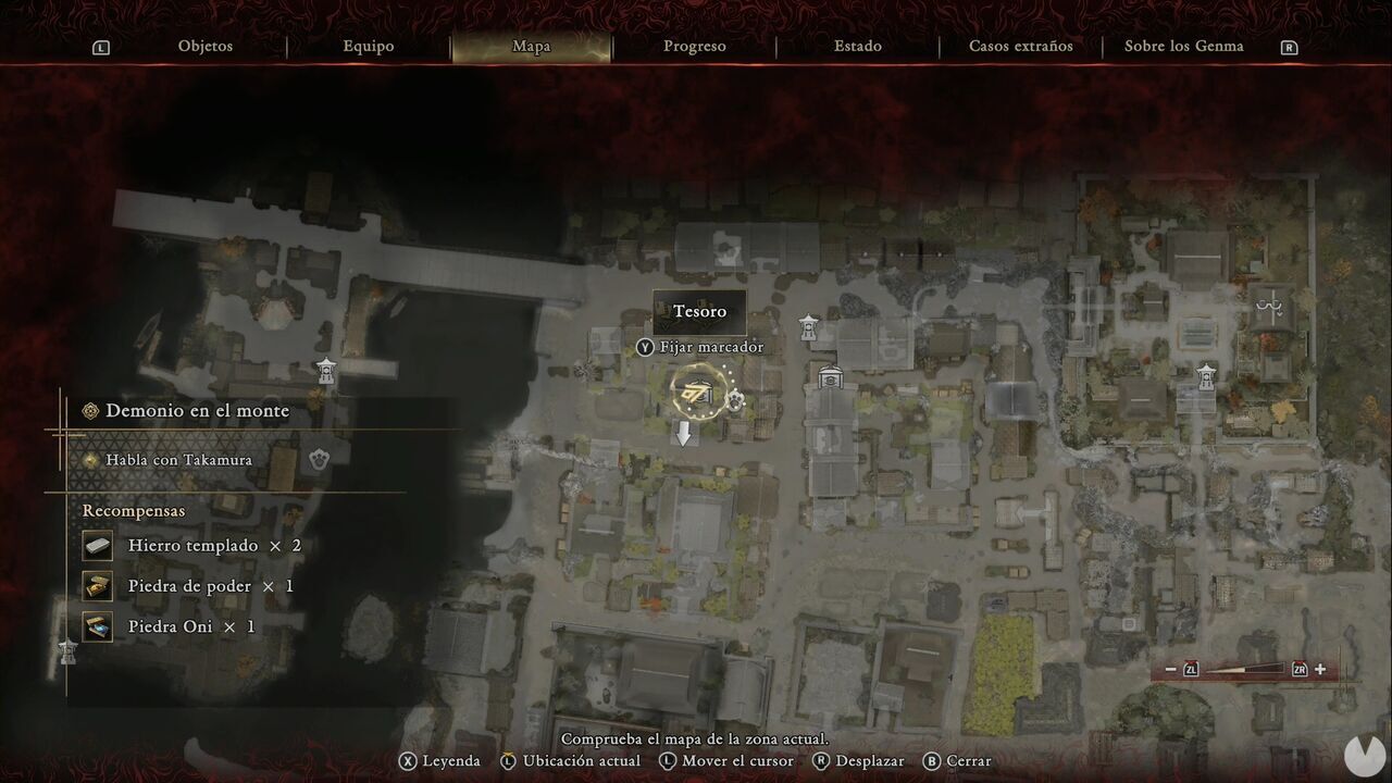 Onimusha: Way of the Sword - The Demon on the Mount: location of the Treasure in the enclosed courtyard in central northwestern Kyoto
