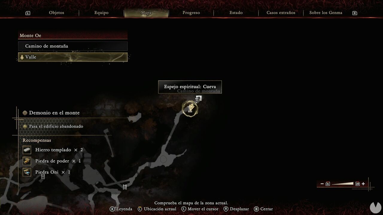 Onimusha: Way of the Sword - The Demon on the Mount: location of the Cave Area Spirit Mirror at the entrance to the Mount Oe valley
