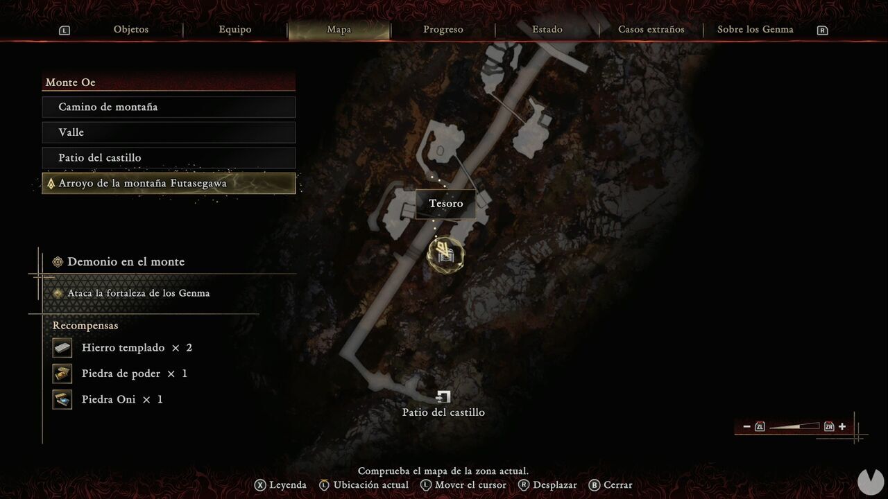 Onimusha: Way of the Sword - The Demon on the Mount: location of the Treasure on the slope where logs are rolled down the mountain