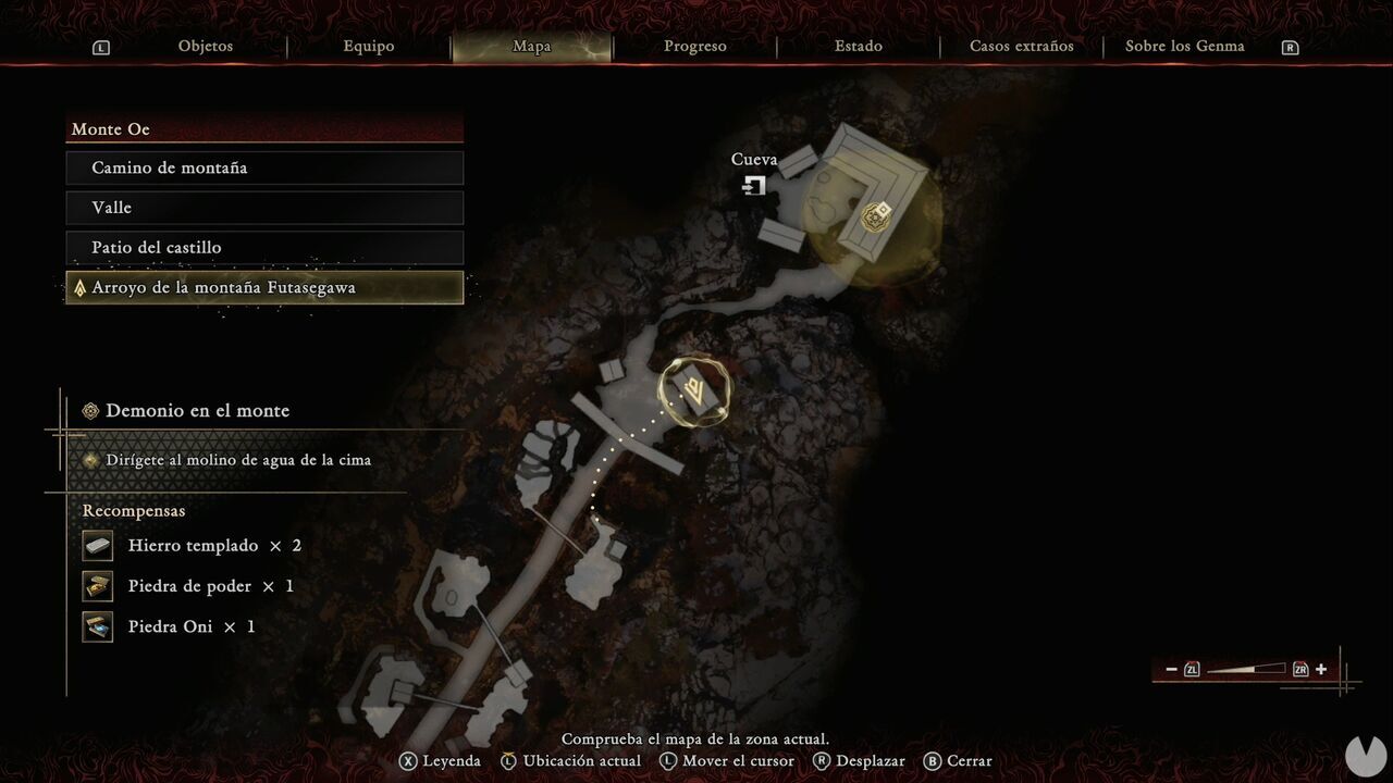 Onimusha: Way of the Sword - The Demon on the Mount: location of the Leather chest in the courtyard beyond the rolling-log slope