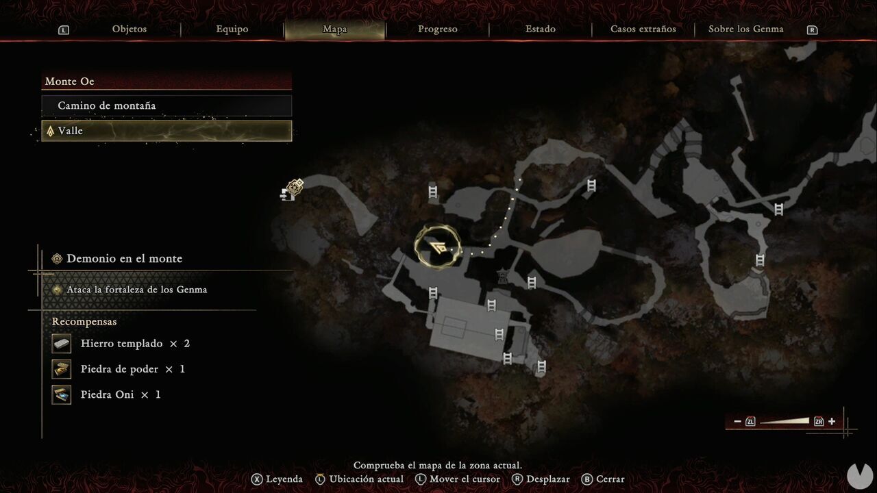 Onimusha: Way of the Sword - The Demon on the Mount: location of the second Oni Glyph on Mount Oe
