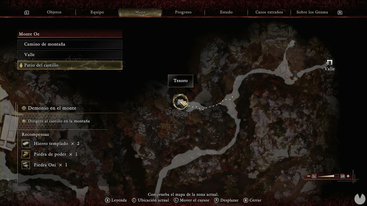 Onimusha: Way of the Sword - The Demon on the Mount: location of the chest in the Mount Oe Castle Courtyard cave containing The Flashing Void