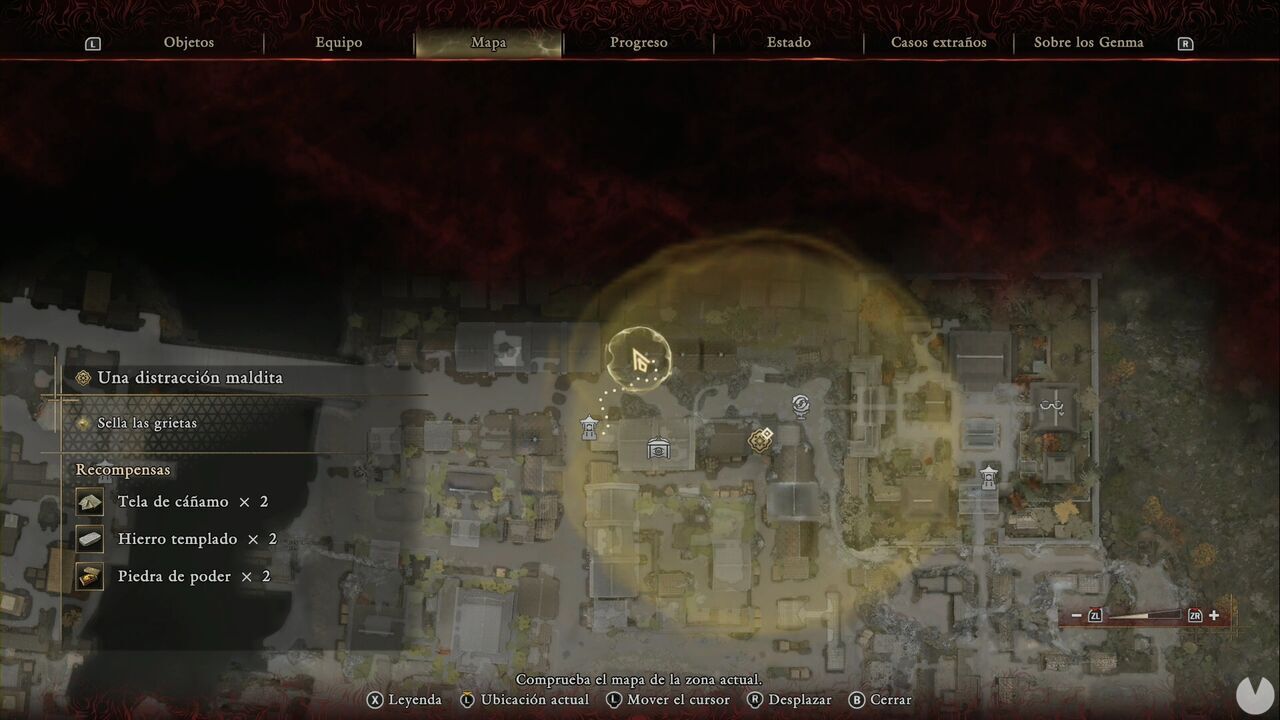 Onimusha: Way of the Sword - A Haunted Distraction: location of the chest north of the Malice-filled area containing Leather and Cotton Cloth