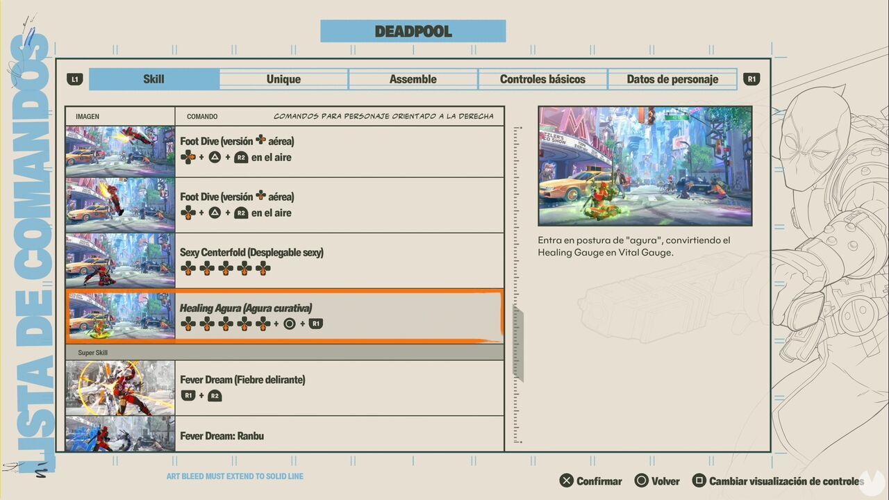 Marvel Tōkon: Fighting Souls - Deadpool secret commands; input for Deadpool�s Healing Agura