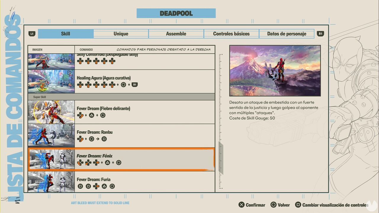 Marvel Tōkon: Fighting Souls - Deadpool secret commands; input for Deadpool�s Fever Dream: Phoenix