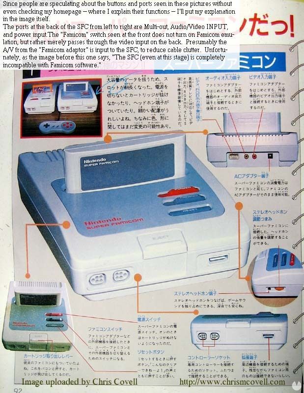 En este escaneo, extra�do de la web de Chris Cowell, se aprecia la salida de cascos que ten�a el prototipo de SFC/SNES.