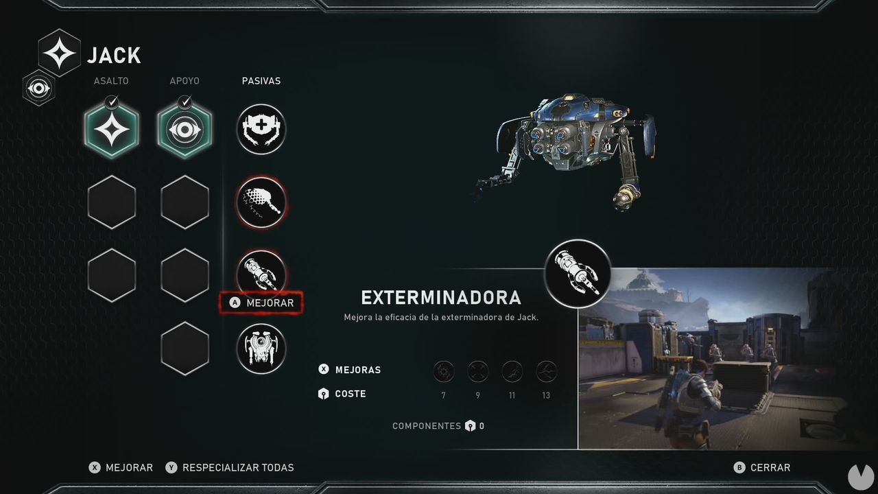 Jack en Gears of War 5 Habilidades, mejoras y misiones secundarias