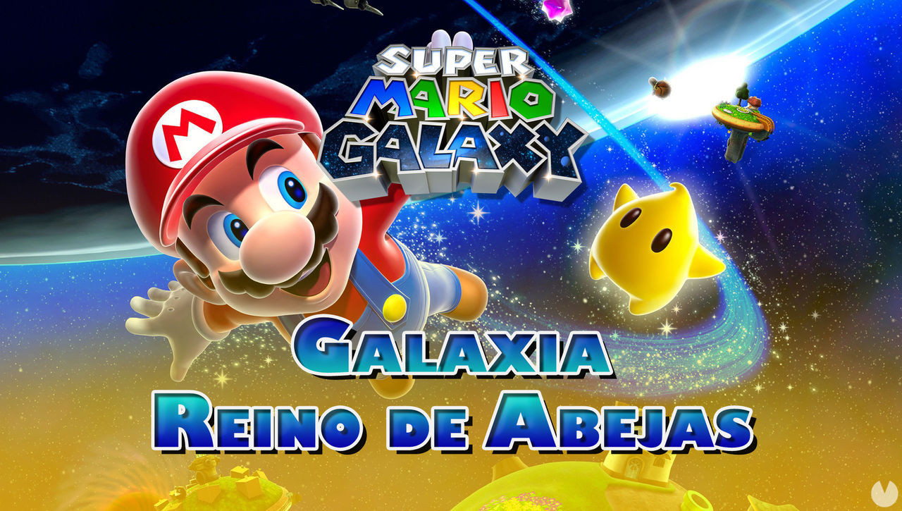 Galaxia del Reino de Abejas en Super Mario Galaxy al 100% y estrellas - Super Mario 3D All-Stars
