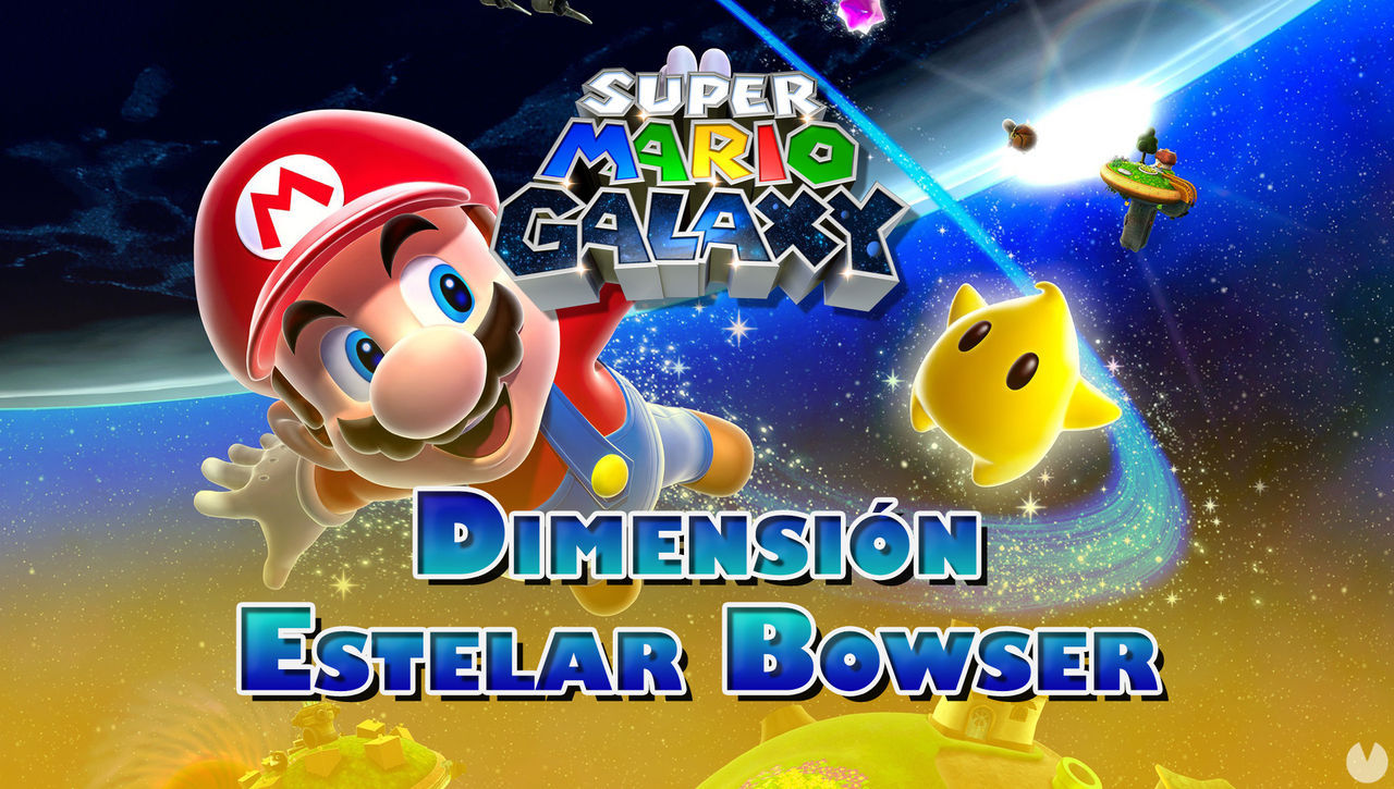 Dimensin Estelar Bowser en Super Mario Galaxy al 100% y estrellas - Super Mario 3D All-Stars