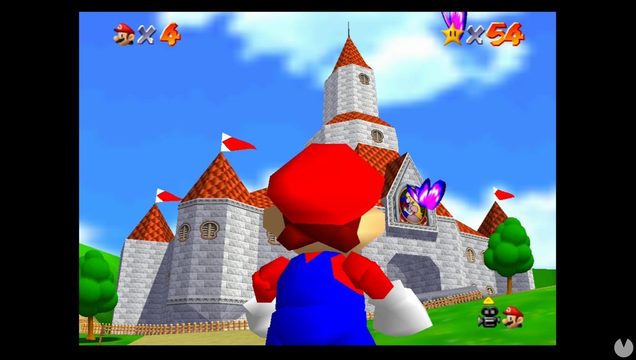 Castillo de Peach en Mario 64: Estrellas y 100% - Super Mario 3D All-Stars