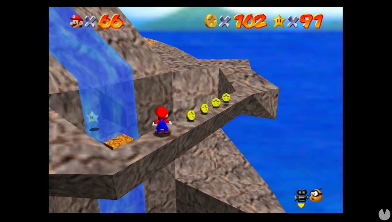 Breathtaking View From The Bridge Mario 64 Mundo 12: Tall, Tall Mountain en Super Mario 64 - estrellas y 100%