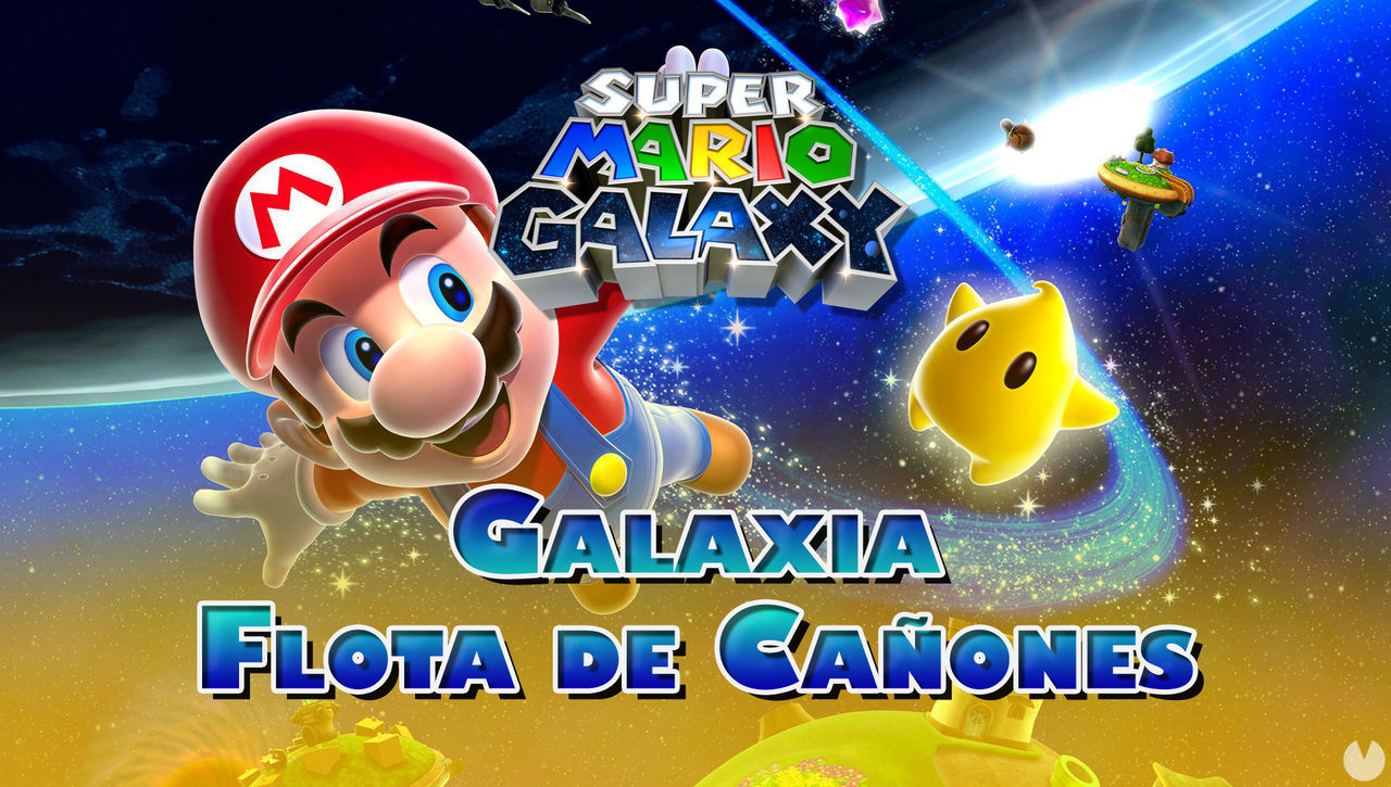 Galaxia Flota de Caones en Super Mario Galaxy al 100% y estrellas - Super Mario 3D All-Stars