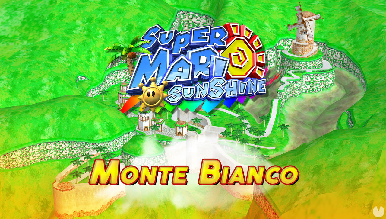 Mundo 1: Monte Bianco en Super Mario Sunshine al 100% y Soles - Super Mario 3D All-Stars