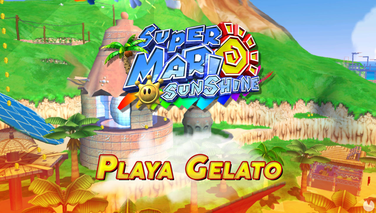 Mundo 3: Playa Gelato en Super Mario Sunshine al 100% y Soles - Super Mario 3D All-Stars