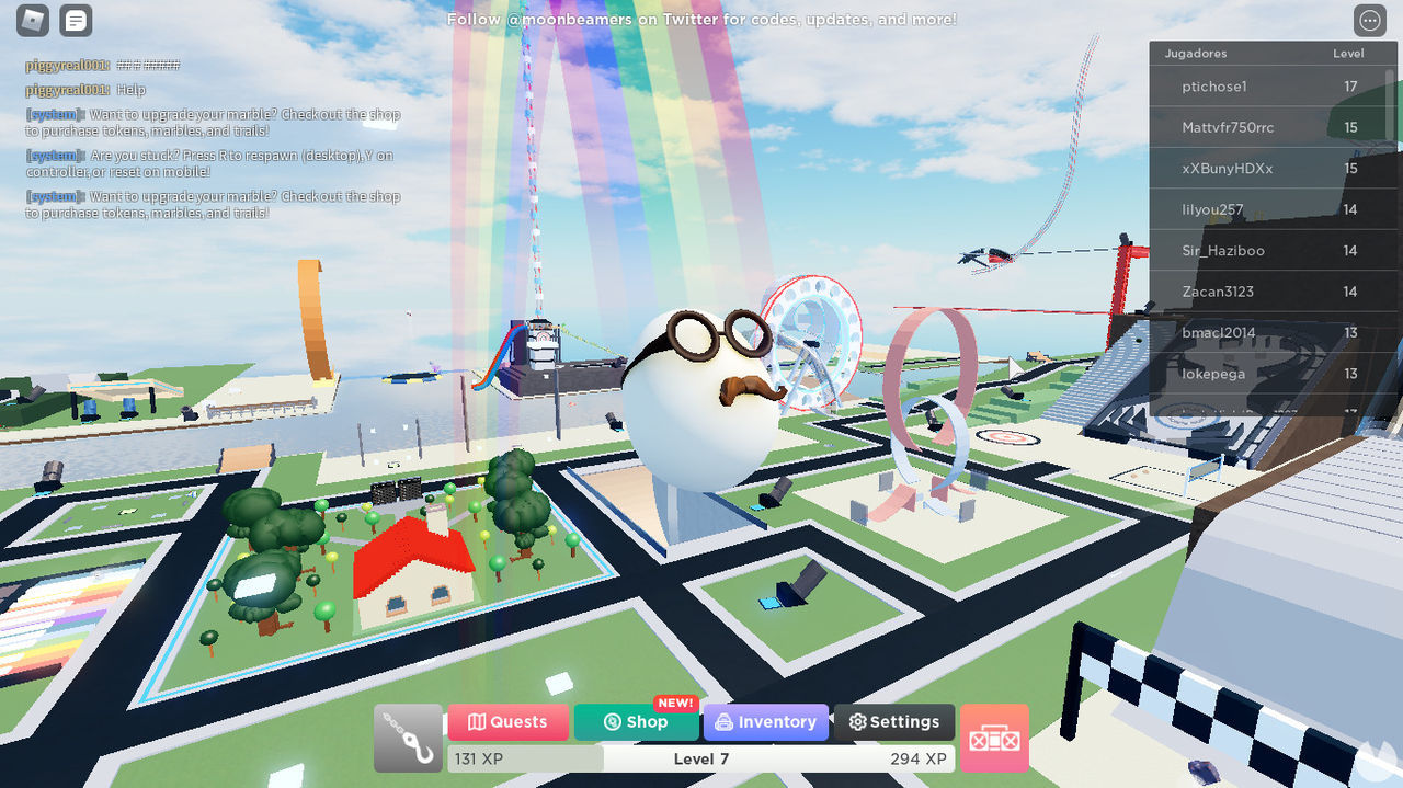 Screenshot of Marble Mania on Roblox.
