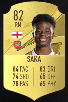 FIFA 23 - Los mejores jugadores jóvenes Sub-21 Bukayo Saka