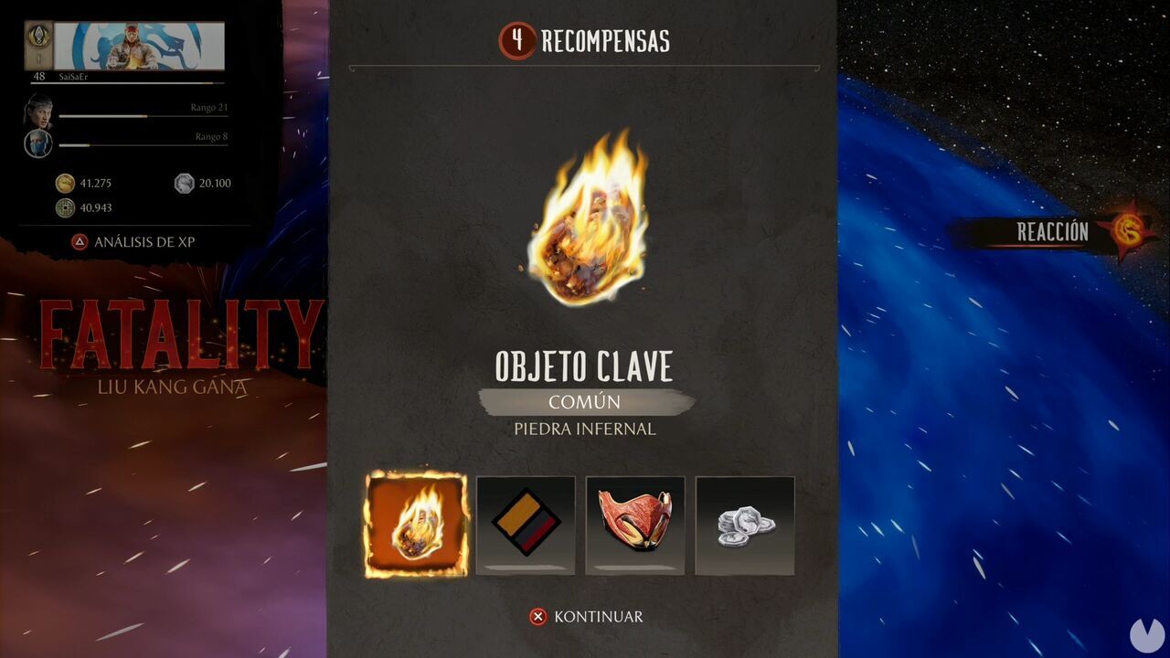 Mortal Kombat 1: Nether Stone after obtaining it
