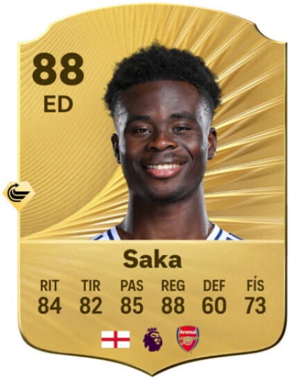 EA Sports FC 26 - Mejores jugadores con mayor potencial del modo Carrera Bukayo Saka