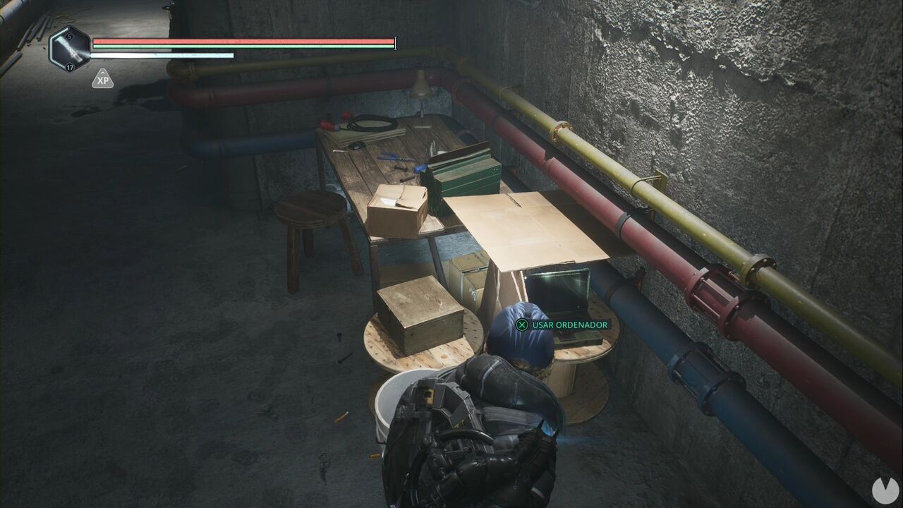 Hell is Us - Auriga Museum, computer hidden inside a box near the ladder beyond the red door on B2