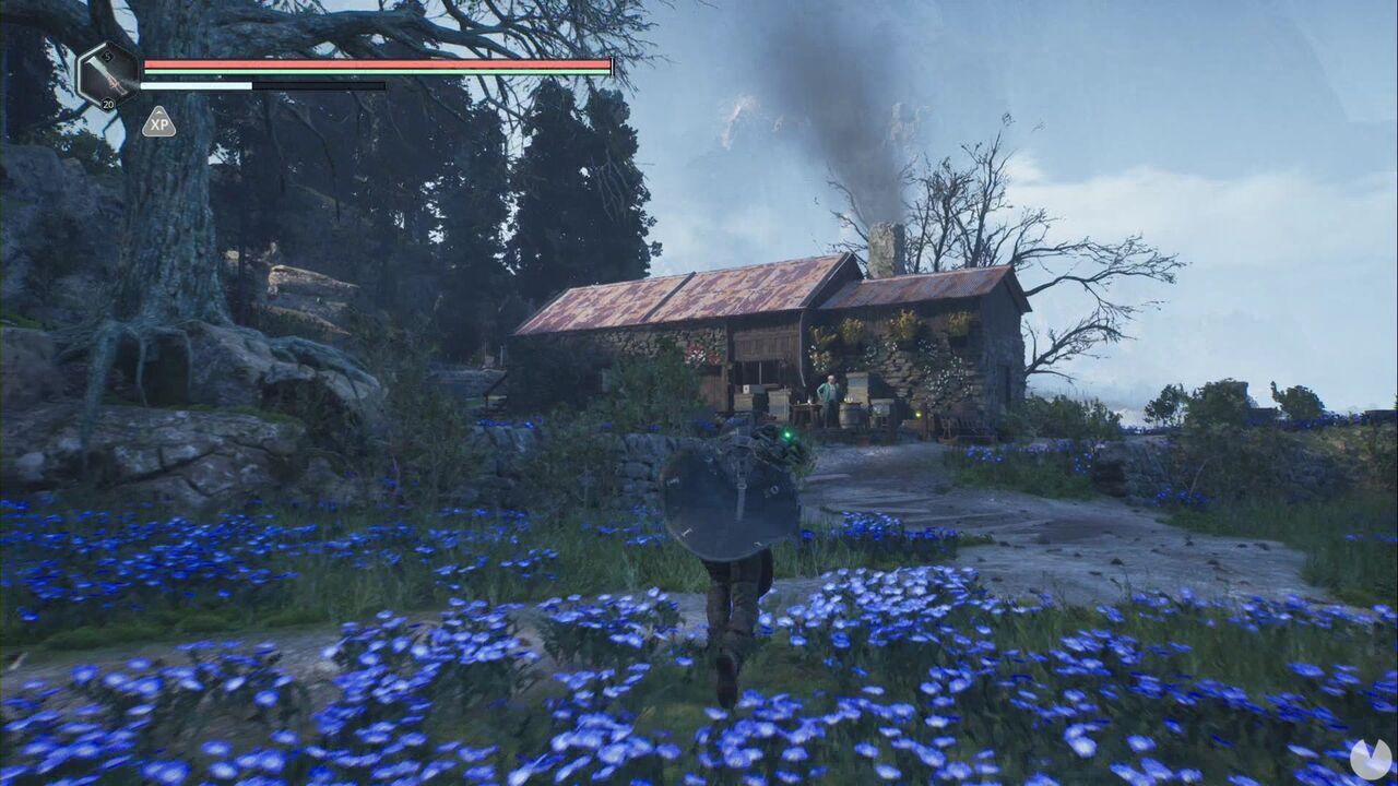 Hell is Us - Lymbic Forge, location of the Mead Bottle - Full beside the building northeast of the Lake Cynon reservoir