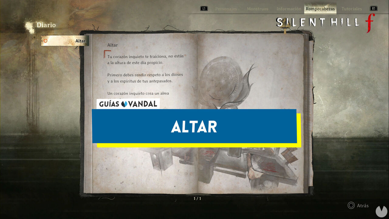 Puzle del altar en Silent Hill f y soluciones - Silent Hill f