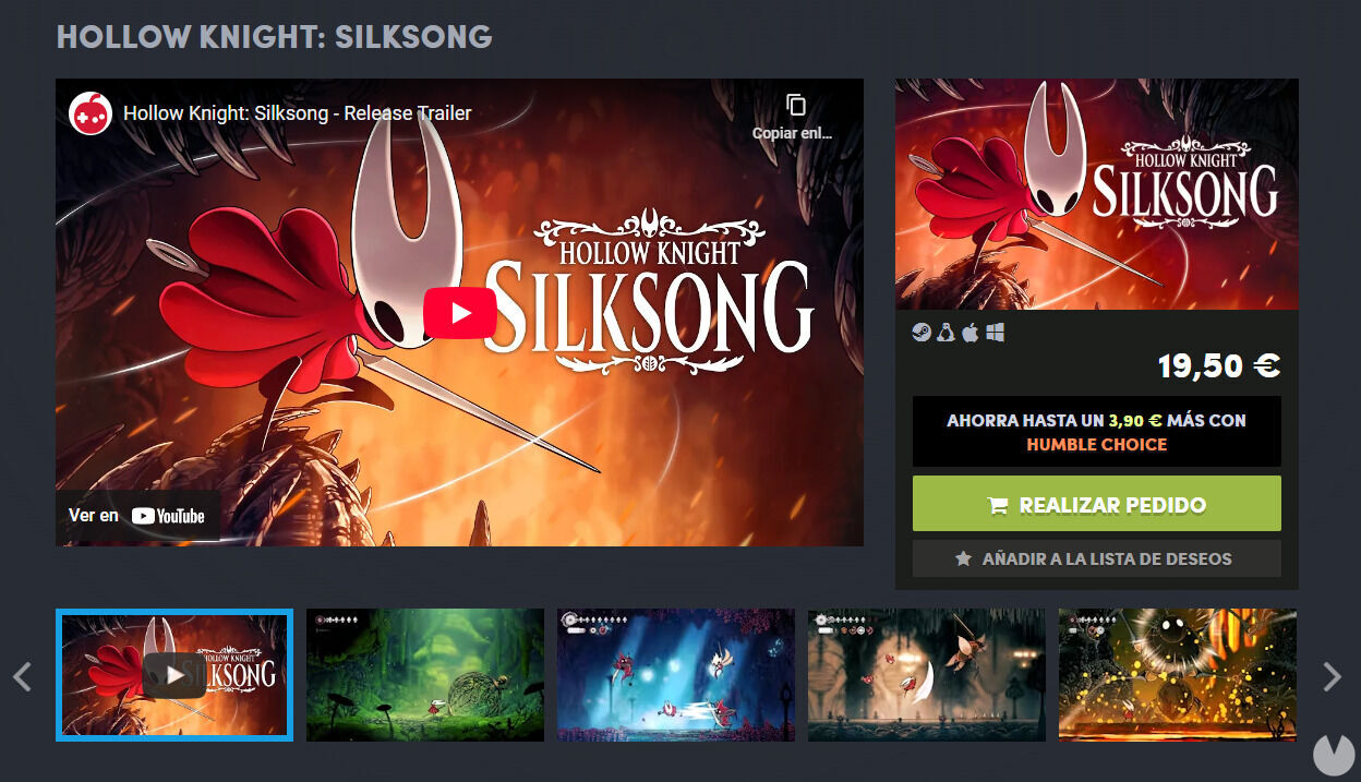 Silksong en Humble Bundle.
