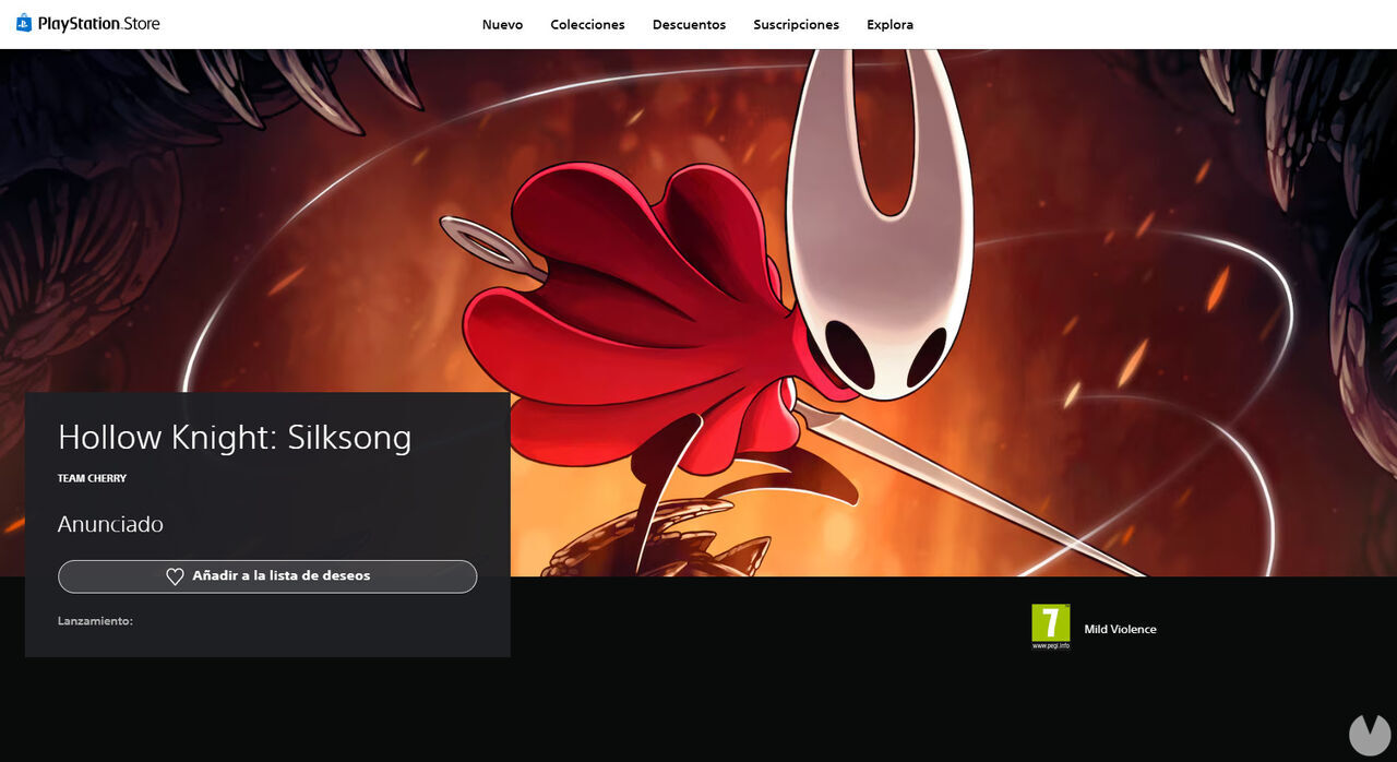 Silksong en PS Store.